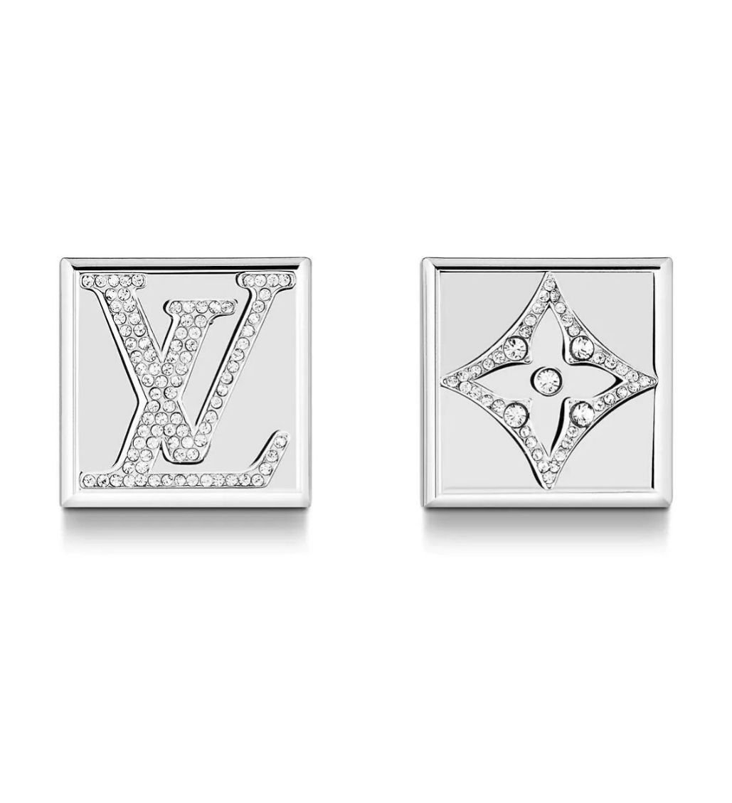Silver Monogram Strass Swarovski Cufflinks M68252