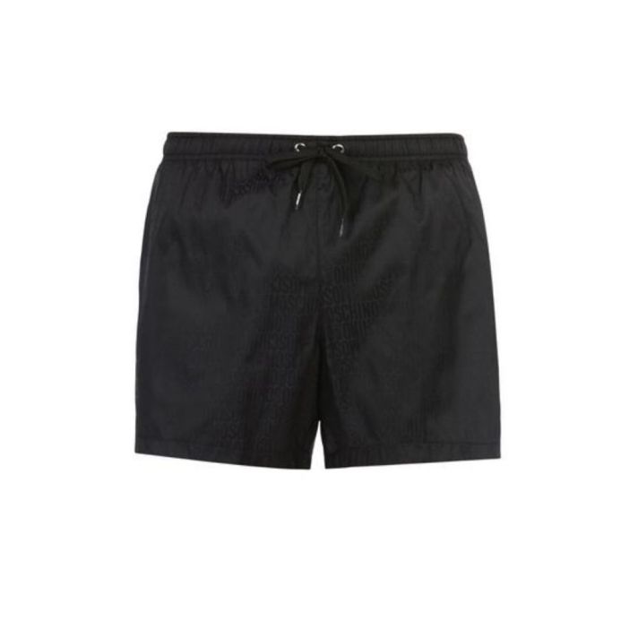 Moschino Mens Classic Jacquard Black Short Length Swim Shorts