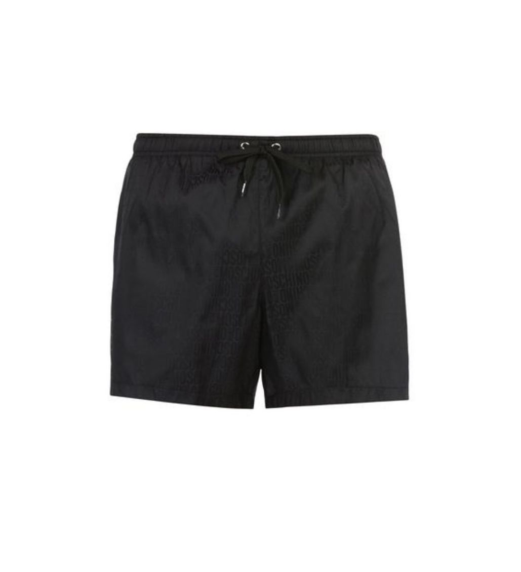 Moschino Mens Classic Jacquard Black Short Length Swim Shorts