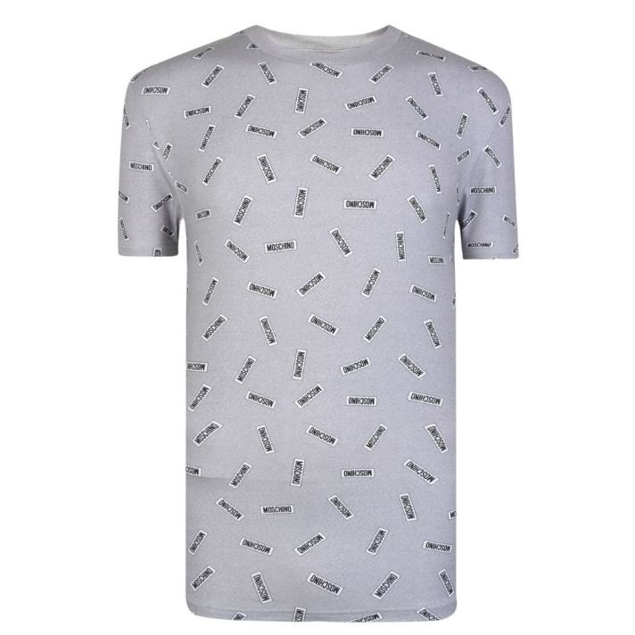 Underwear All Over Logo Print Grey Tshirt