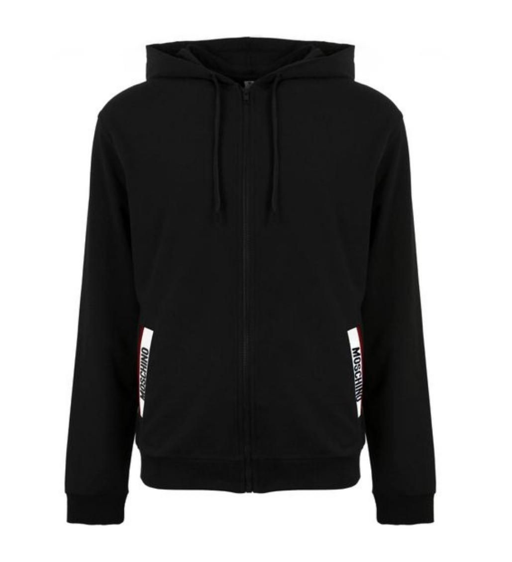 Underwear Tape Logo Black Zipped Hoodie