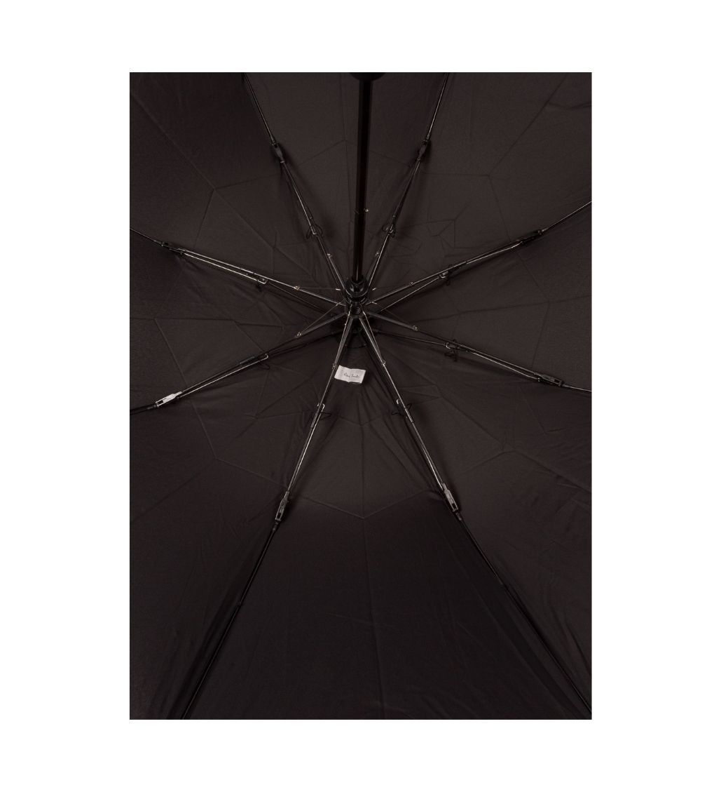 Paul Smith Black Signature Stripe Border Compact Umbrella With Wooden Handle - Image 5