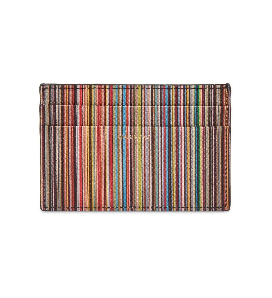 Paul Smith Classic Stripe Black Card Holder Wallet - Image 3
