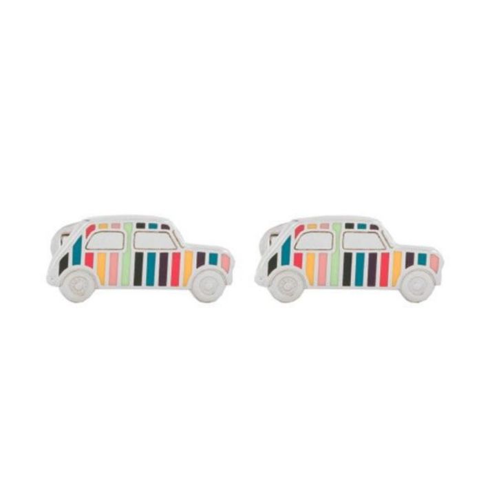 MULTI-COLOURED Artist Stripe Mini Car Cufflinks