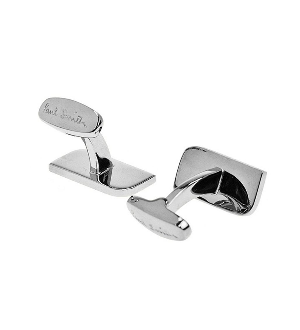 Paul Smith Mens Silver-tone Multi-coloured Edge Cufflinks - Image 2