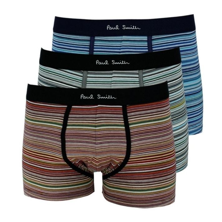 Mixed Signature Striped 3 Pack Boxer Shorts