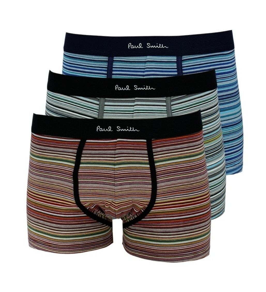 Mixed Signature Striped 3 Pack Boxer Shorts