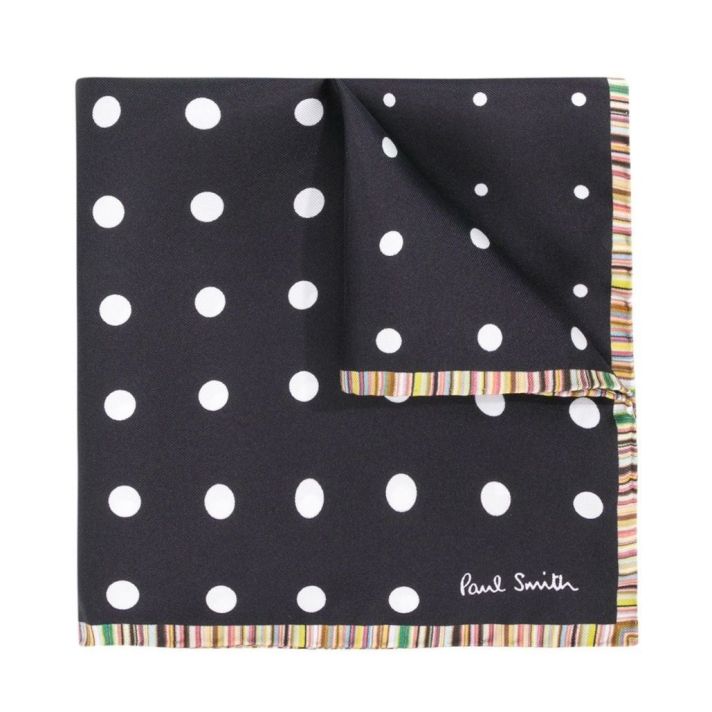 Paul Smith Polka Dot Multi Edge Signature Stripe Pocket Square
