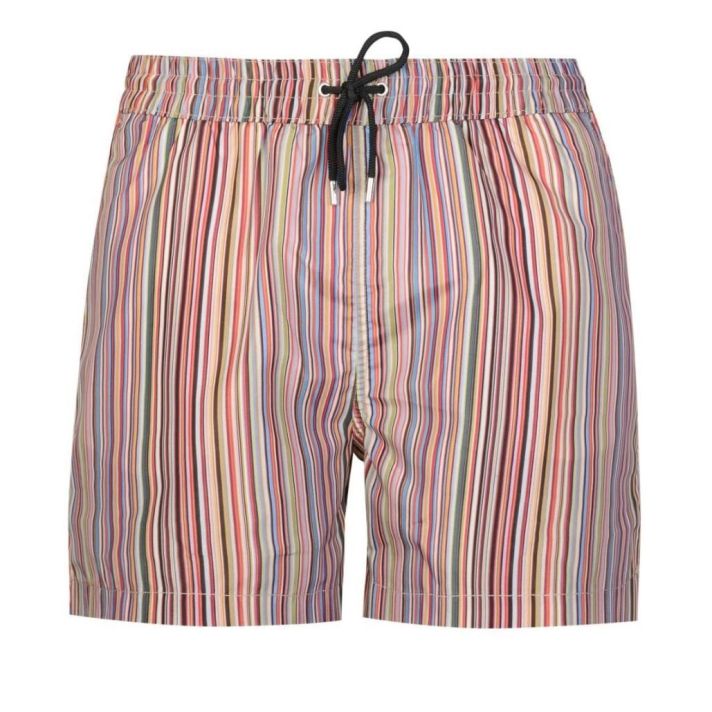 Multi-Coloured Signature Stripe Swim Shorts