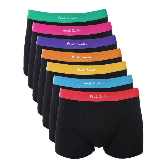 Paul Smith Black Stretch Cotton Trunks 7 Pack