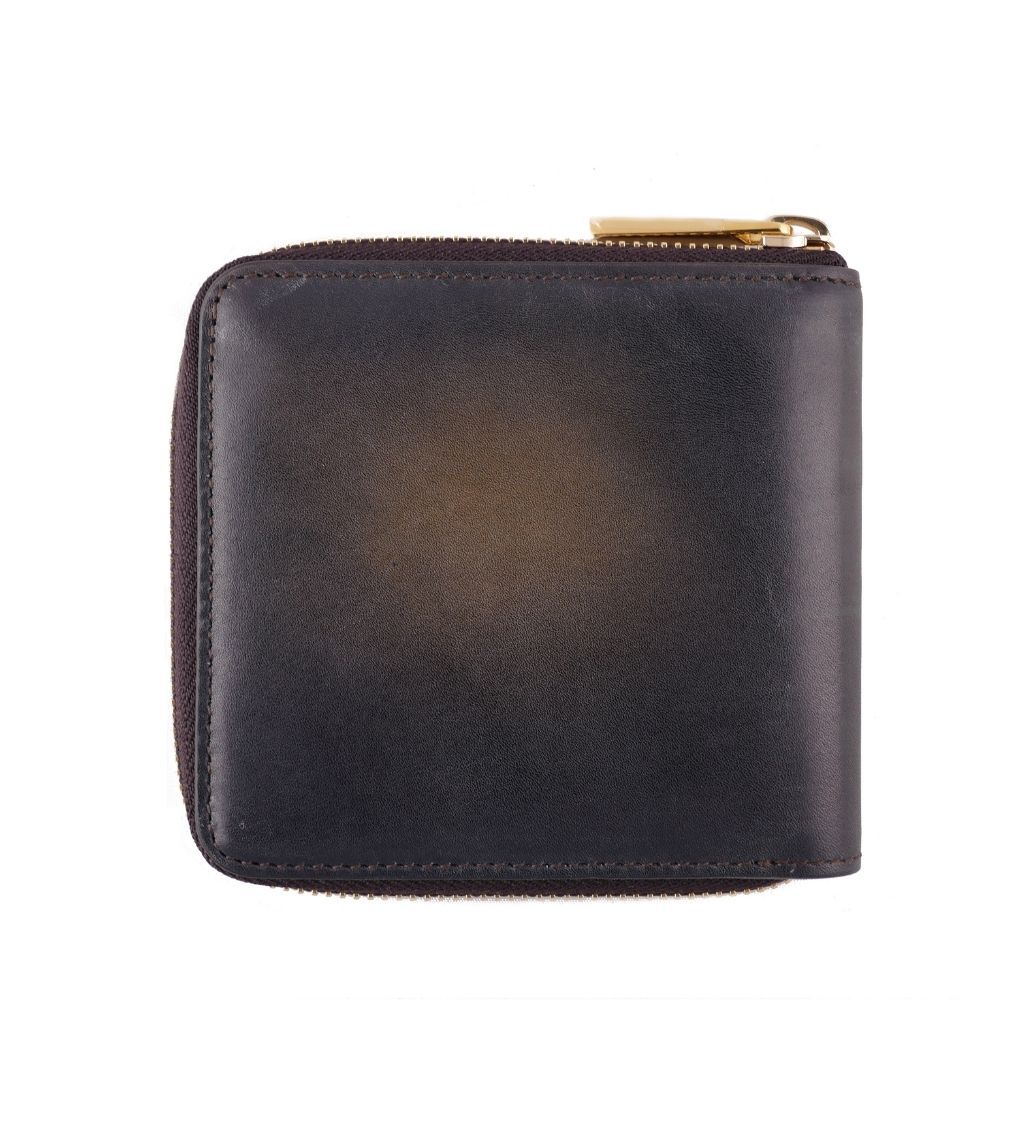 Otto Square Zip Wallet Leather Patina Old Black - Image 2