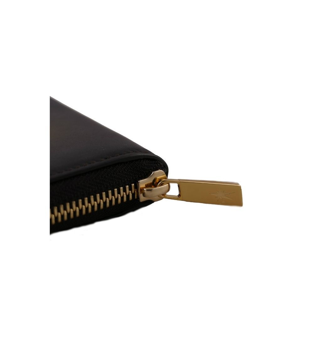 Otto Square Zip Wallet Leather Patina Old Black - Image 3