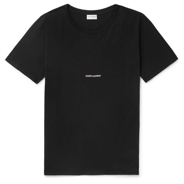 Signature Logo Print Crew Neck Black T-shirt