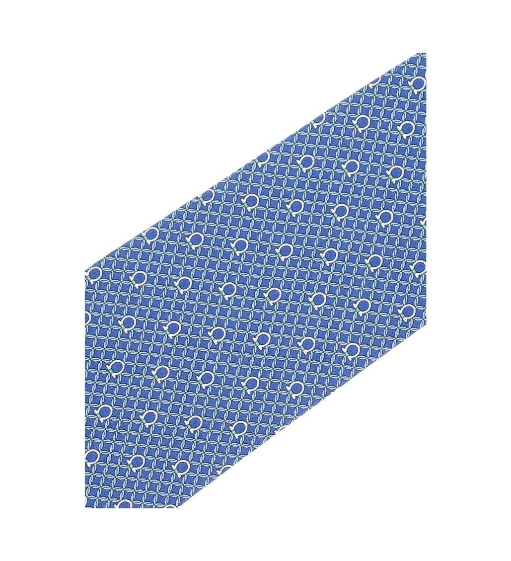 Gancio Print Light Blue Silk Tie - Image 2
