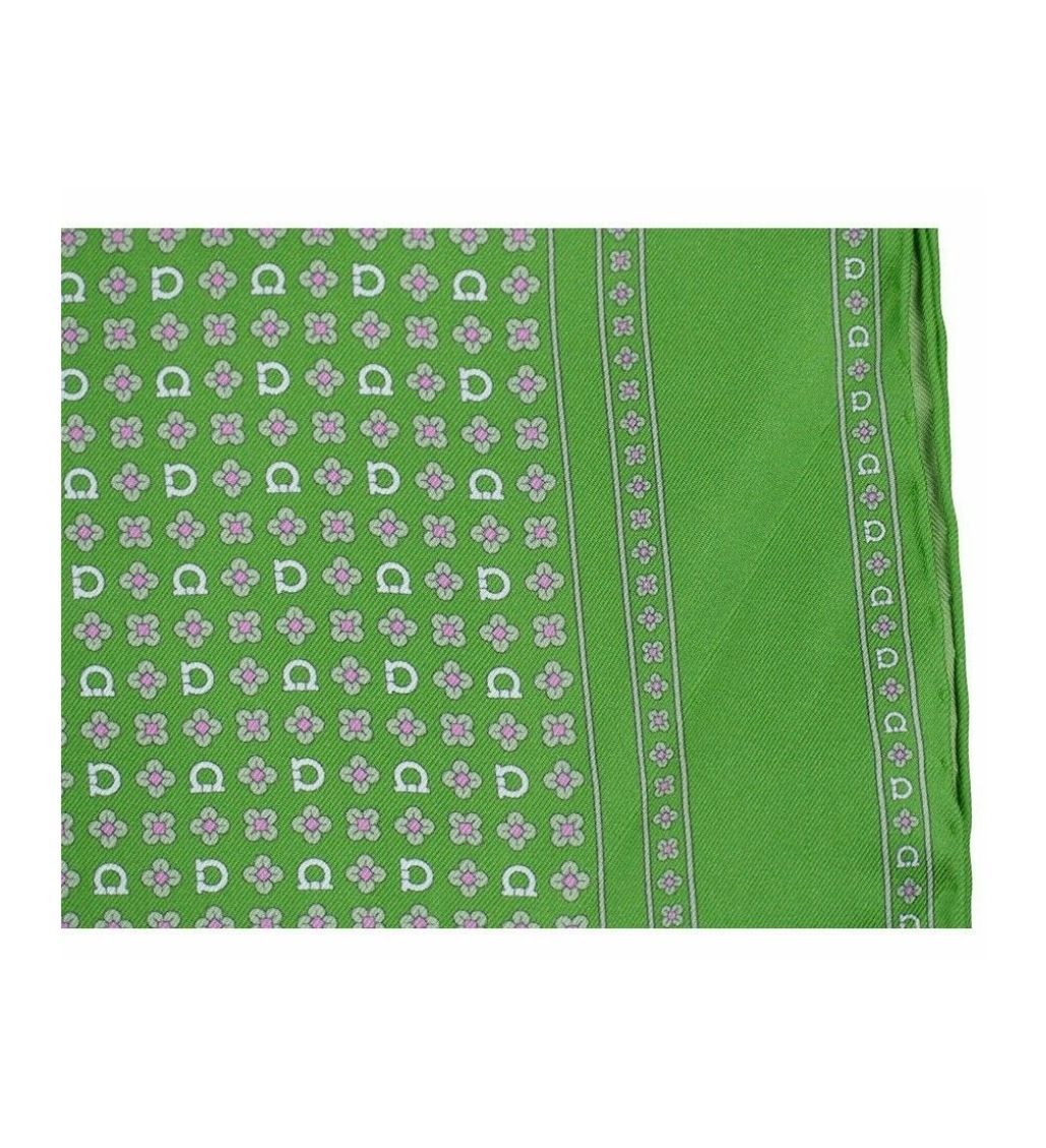 Green Gancini Floral Pattern Pocket Square - Image 3