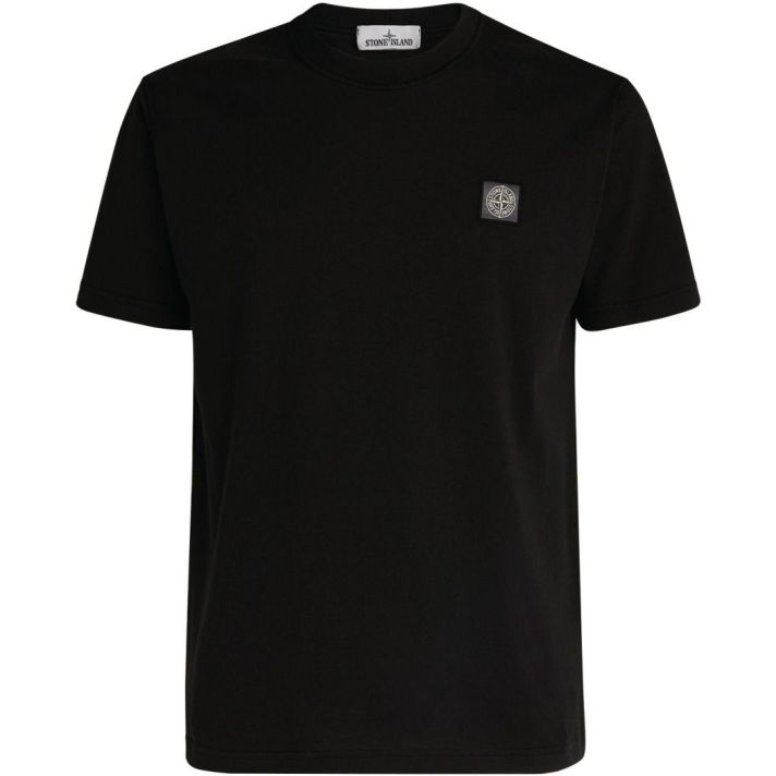 Garment Dyed Patch Logo T-Shirt Black
