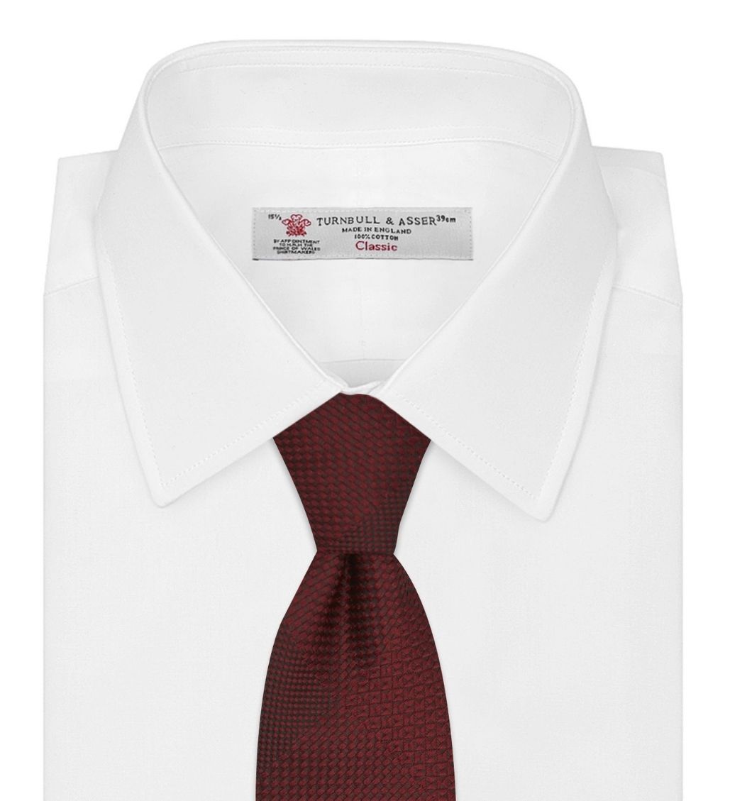Magadar Large Check Red Silk Tie - Image 4