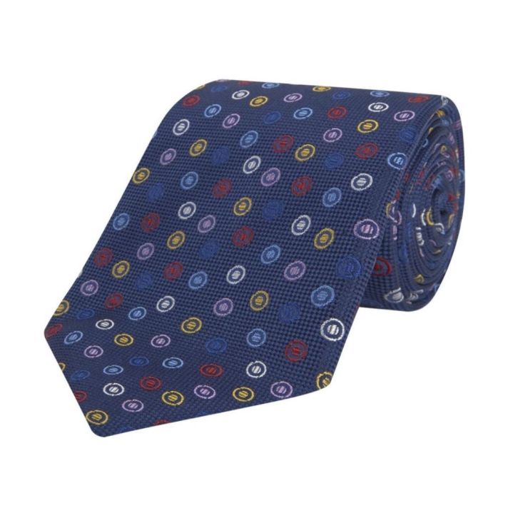 Navy Assorted Spot Silk Tie