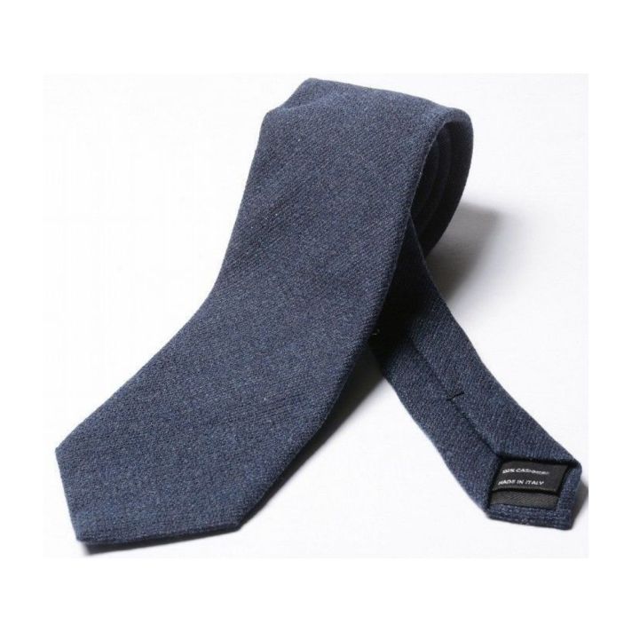 Blue Textured Cashmere Tie