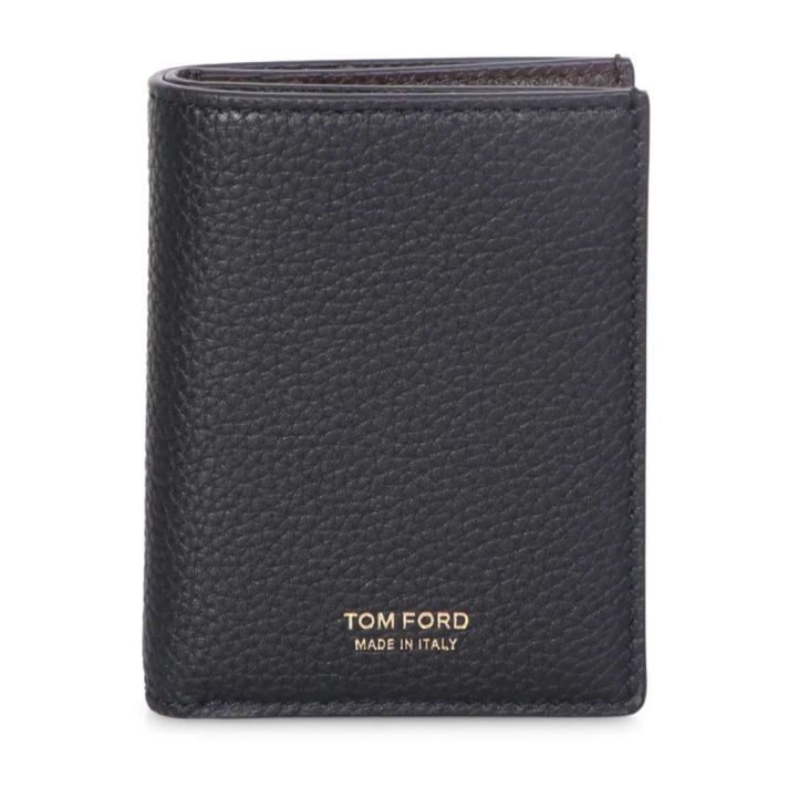 Tom Ford two-tone black brown folding wallet credit card holder
