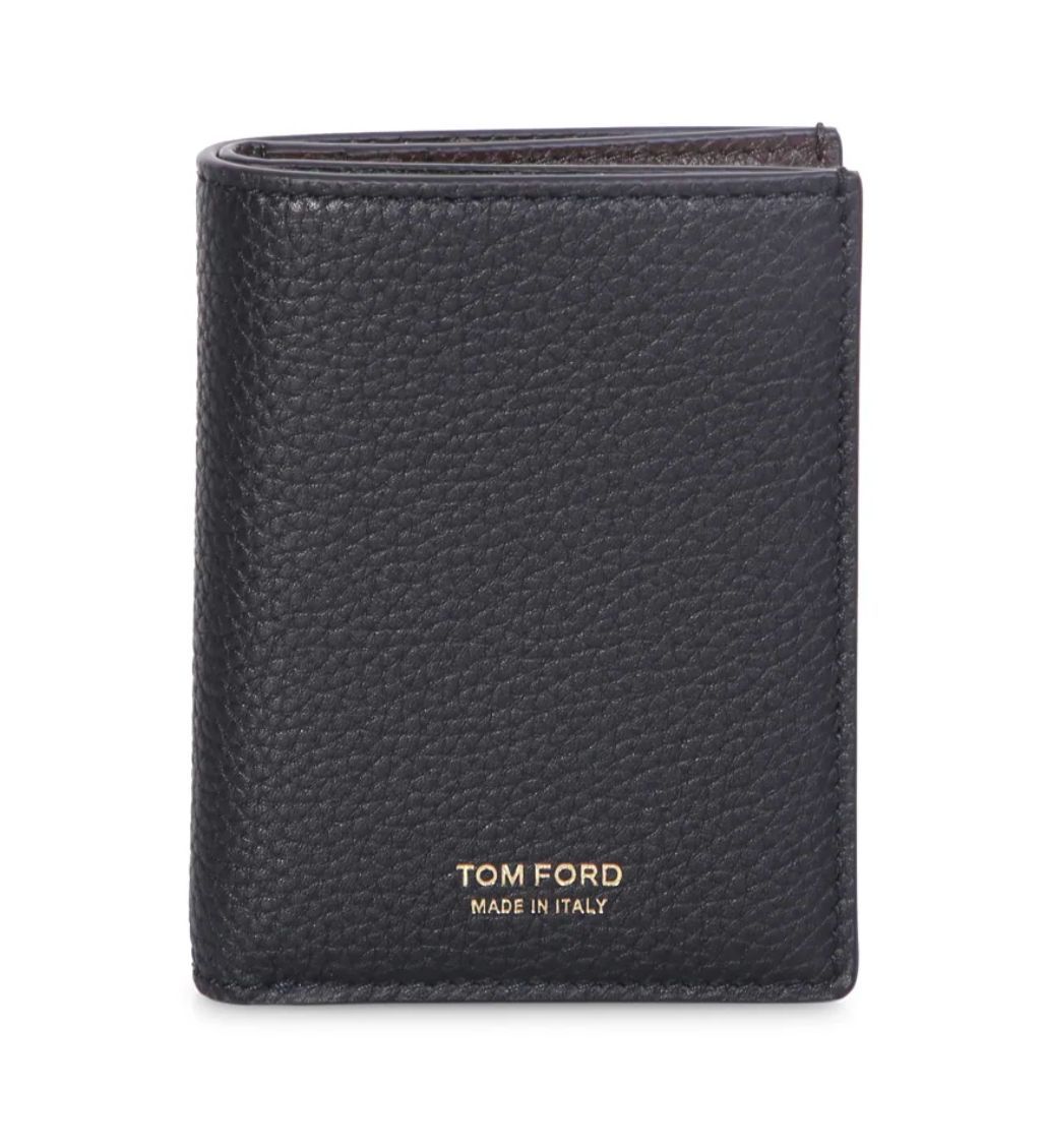 Tom Ford two-tone black brown folding wallet credit card holder