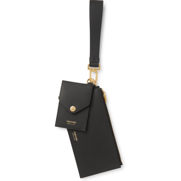 Full-Grain Leather Wallet and Cardholder with Wrist Strap