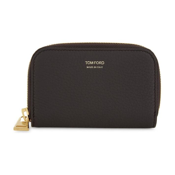 Grained Leather Small Zip Wallet