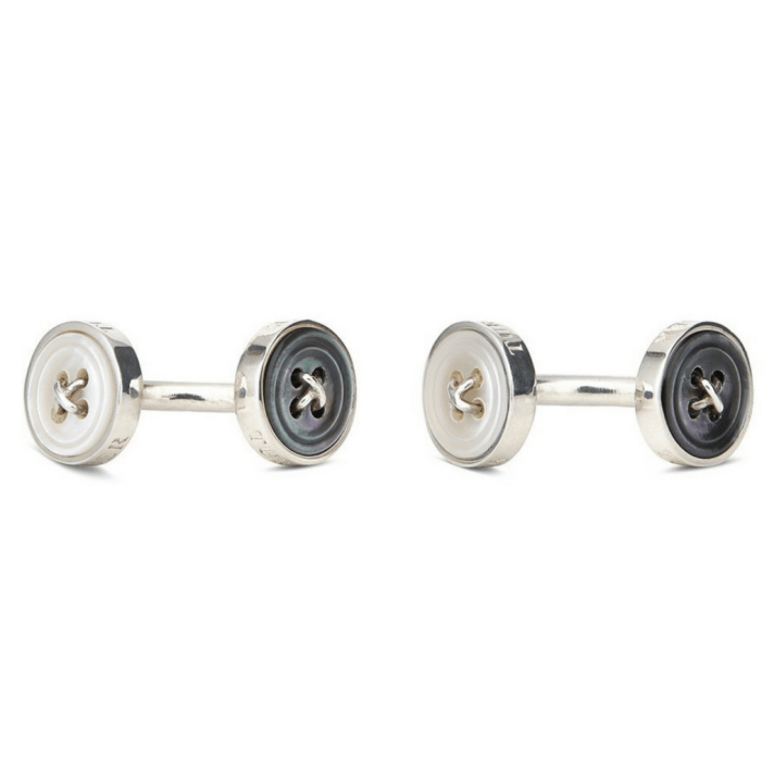 Reversible Sterling Silver & Mother Of Pearl Button Cufflinks