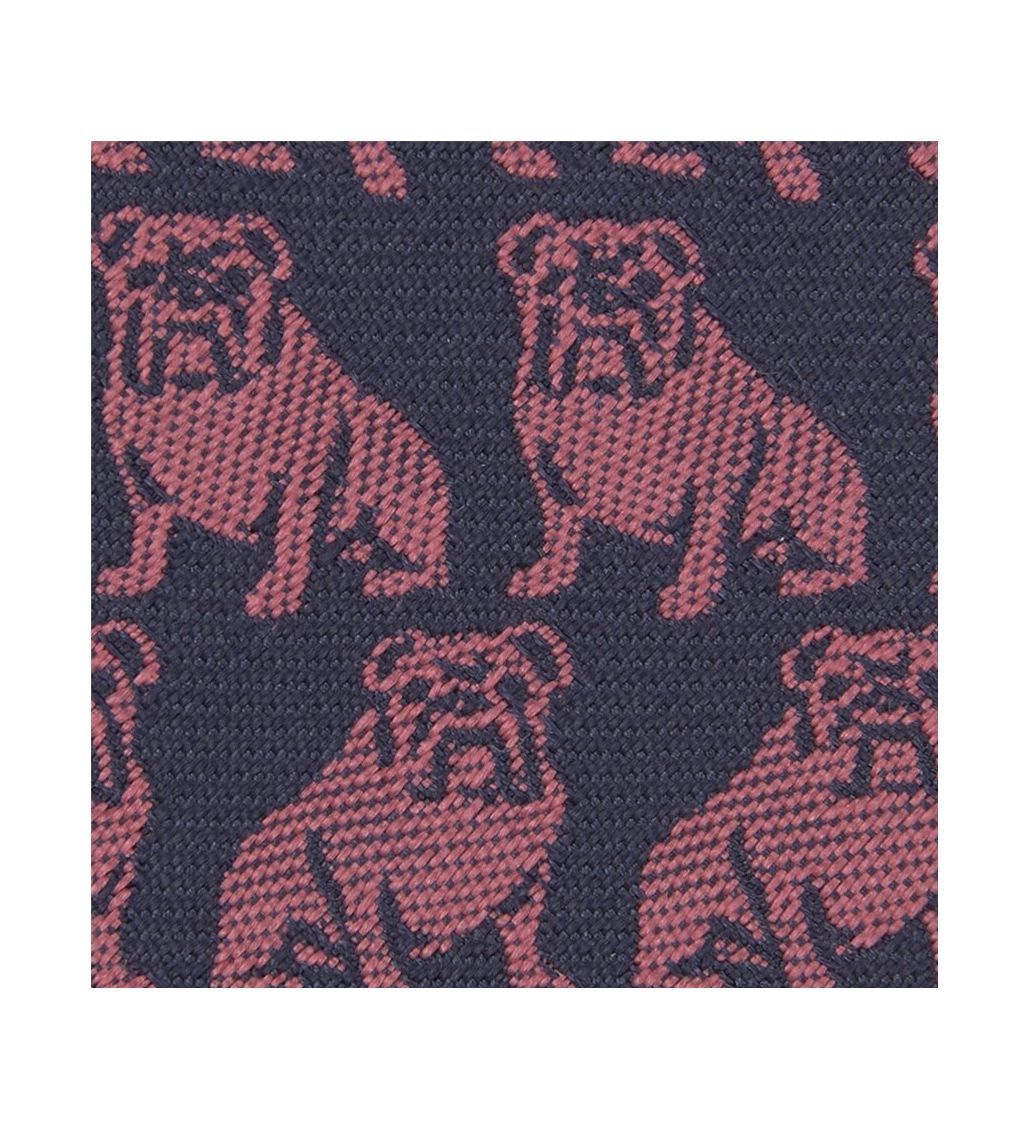 BULLDOG NAVY & BURGUNDY SILK TIE - Image 2