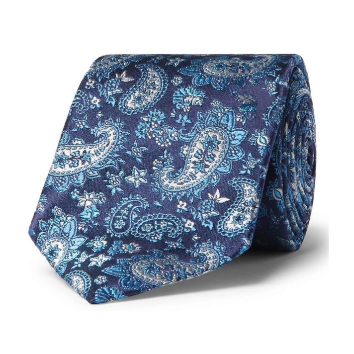 Paisley Multi-Blue Silk Tie