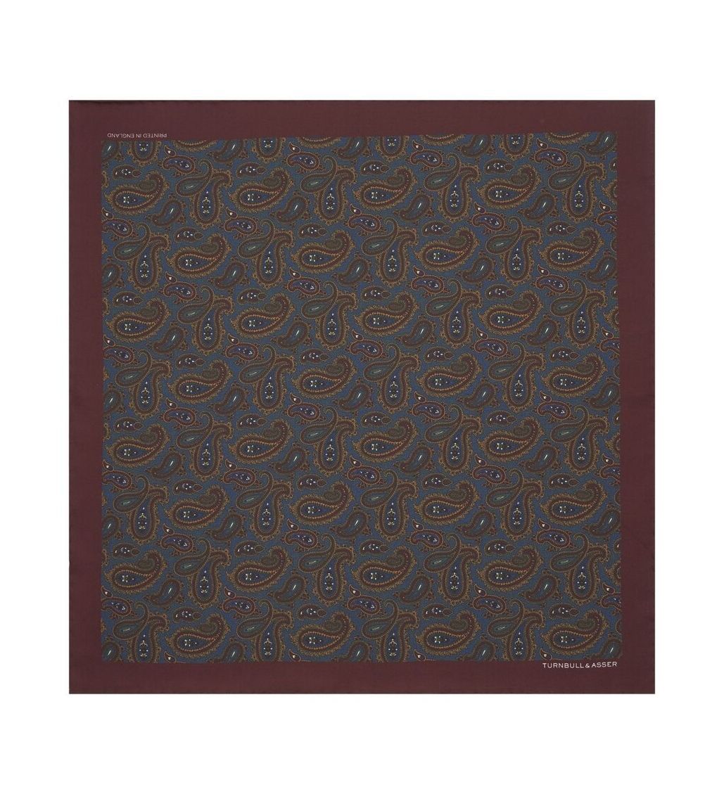 BURGUNDY ANTIQUE PAISLEY POCKET SQUARE - Image 3