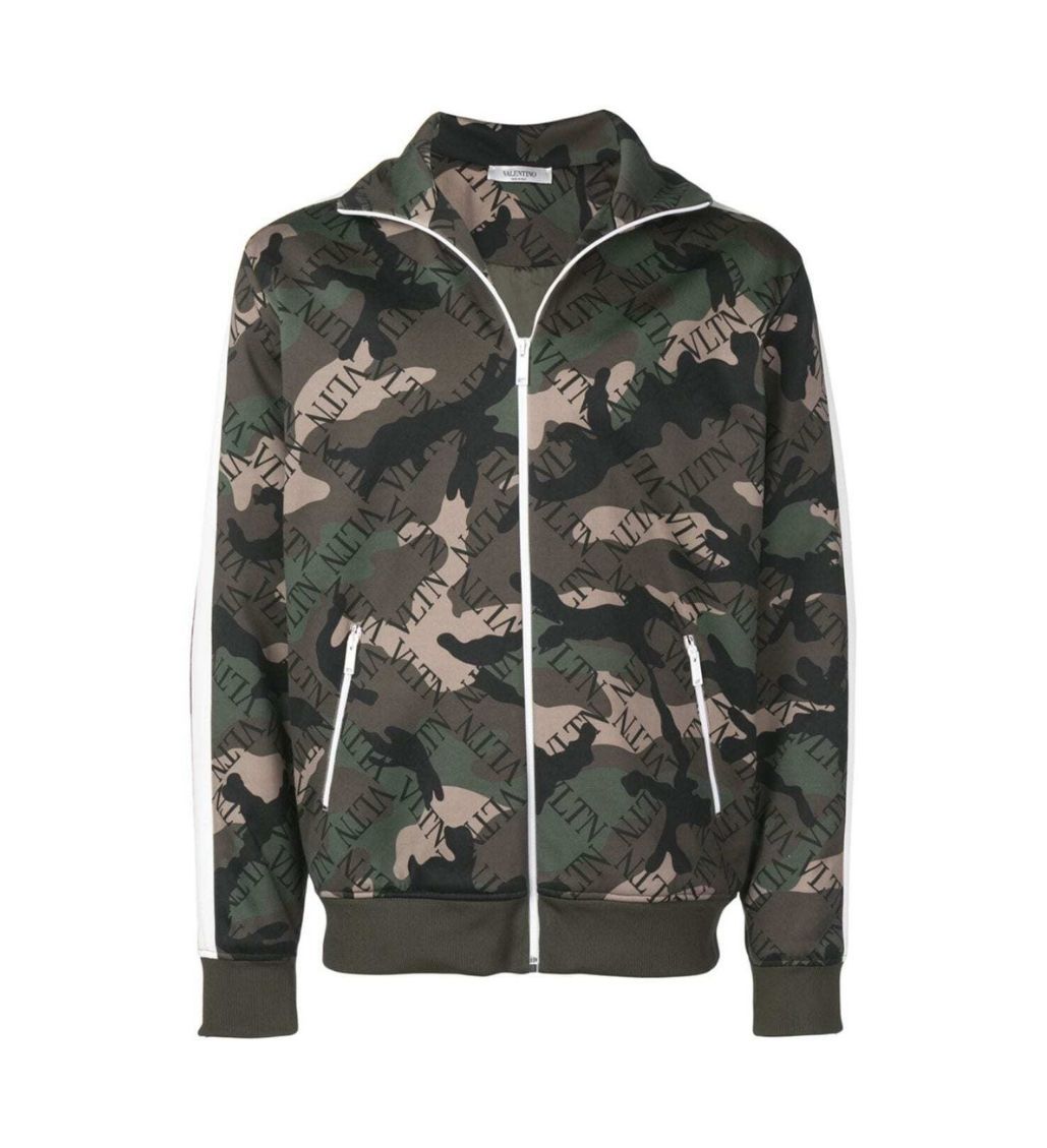 Valentino Monogram Print Camouflage Track Jacket