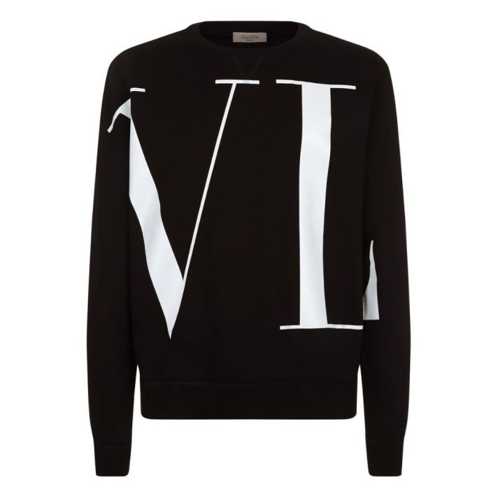 VLTN Maxi Logo Sweater Jumper Top Black