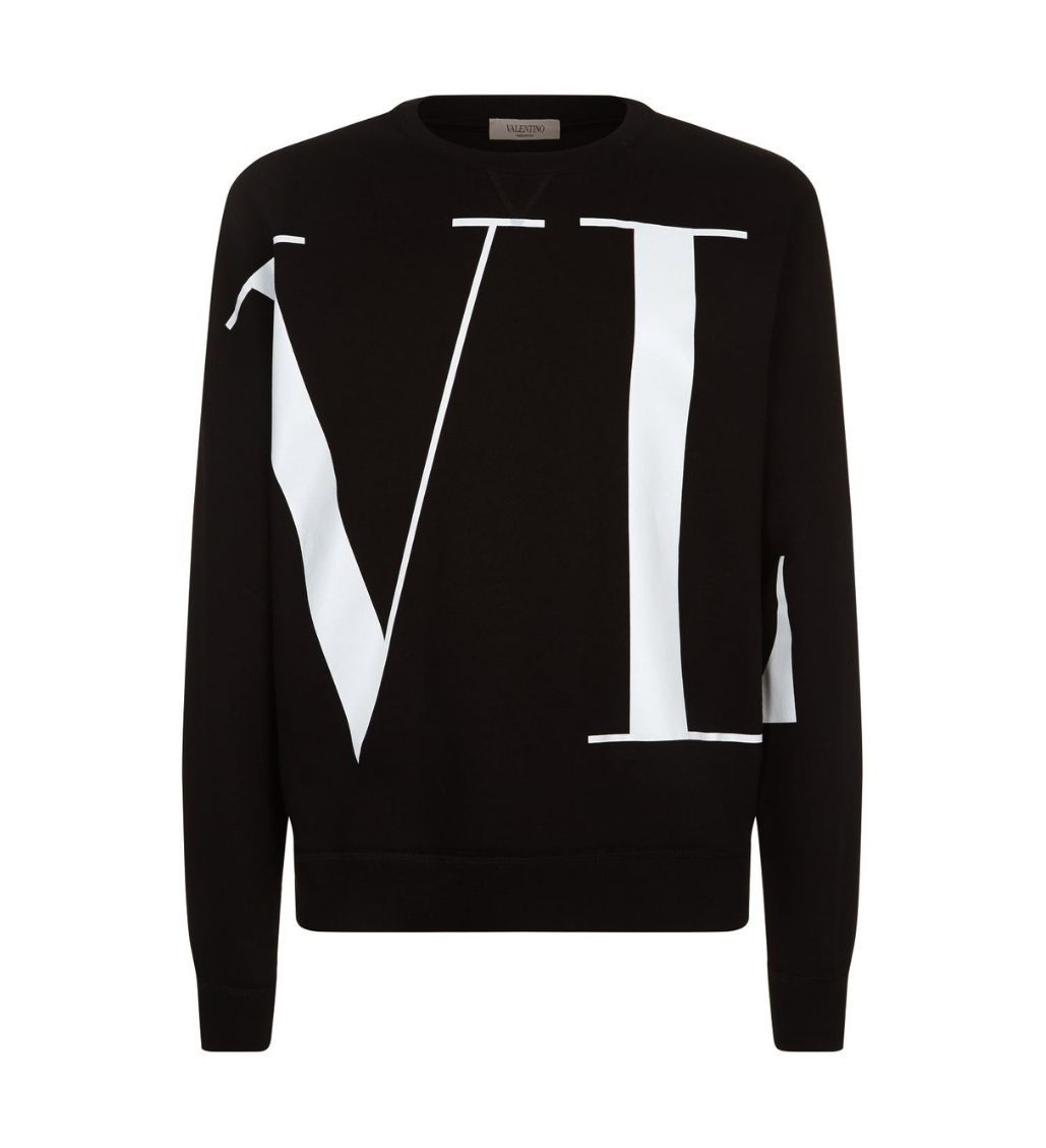 VLTN Maxi Logo Sweater Jumper Top Black