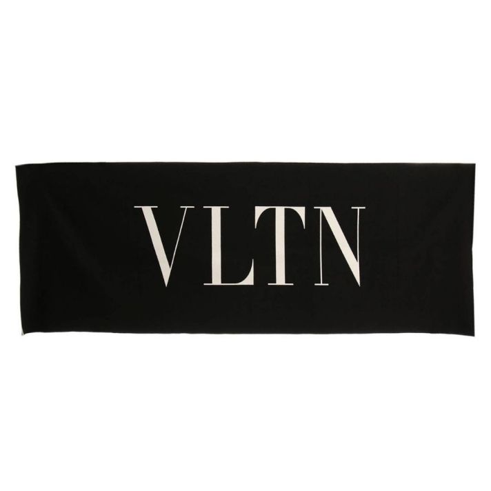 Valentino VLTN Wool Scarf Shawl Stole Black White 200 x 66cm Reversible