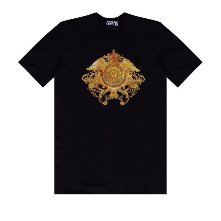 Versace Jeans Couture Rococo Logo Print Black T-shirt