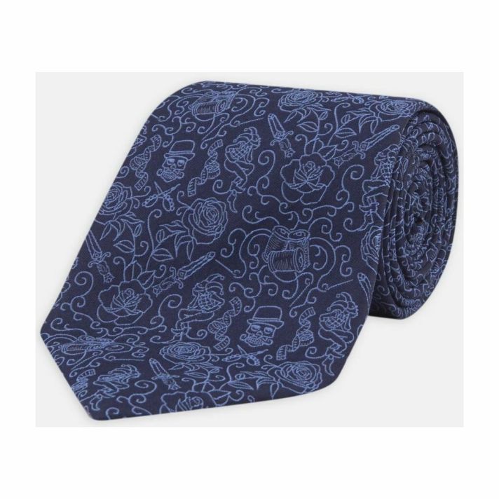 Turnbull & Asser Jack-of-all Navy & Blue Silk Tie 8cm