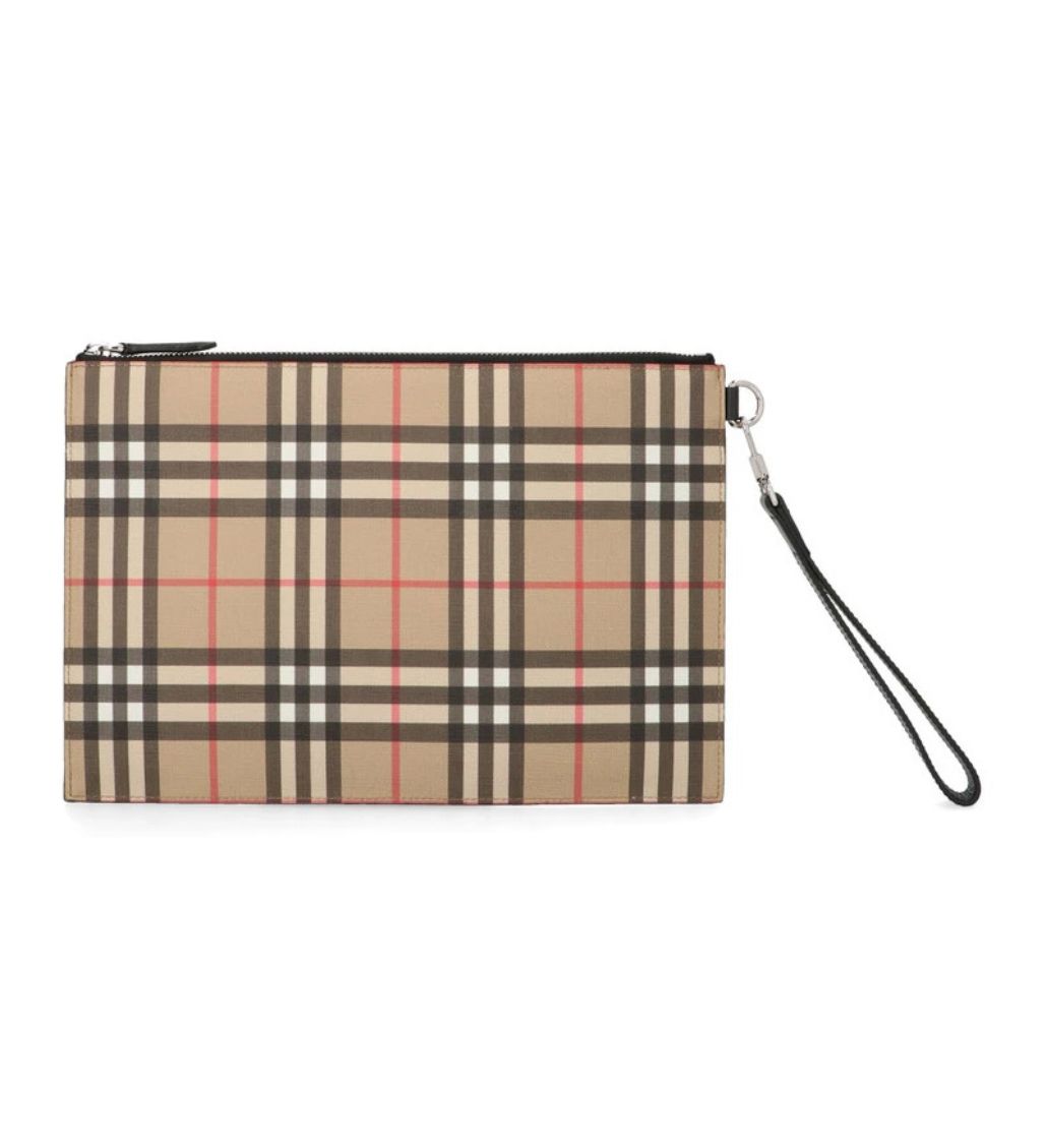 Signature Check Canvas Travel Zip Pouch - Image 3