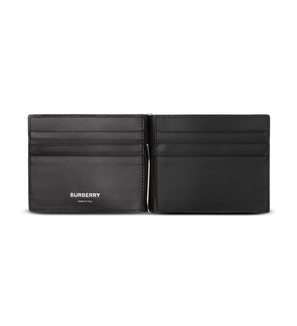 Archive Beige Check Money Clip Leather Wallet - Image 2