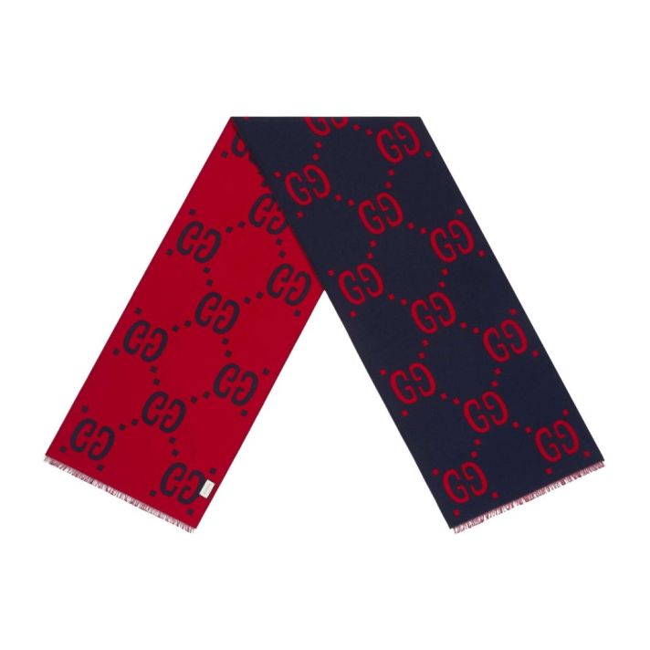 GG Jacquard Wool Silk Scarf