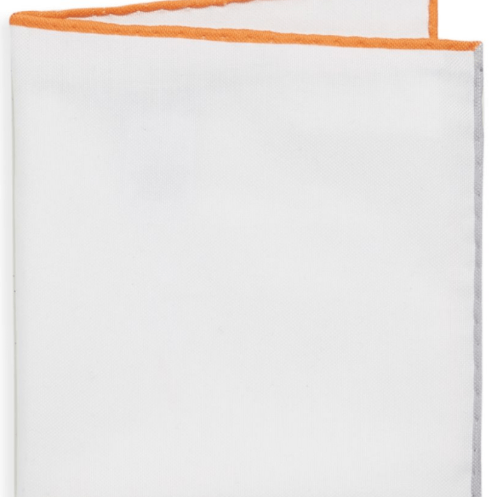 Brunello Cucinelli Pocket Square White Contrast Orange Grey BNWT RRP £150