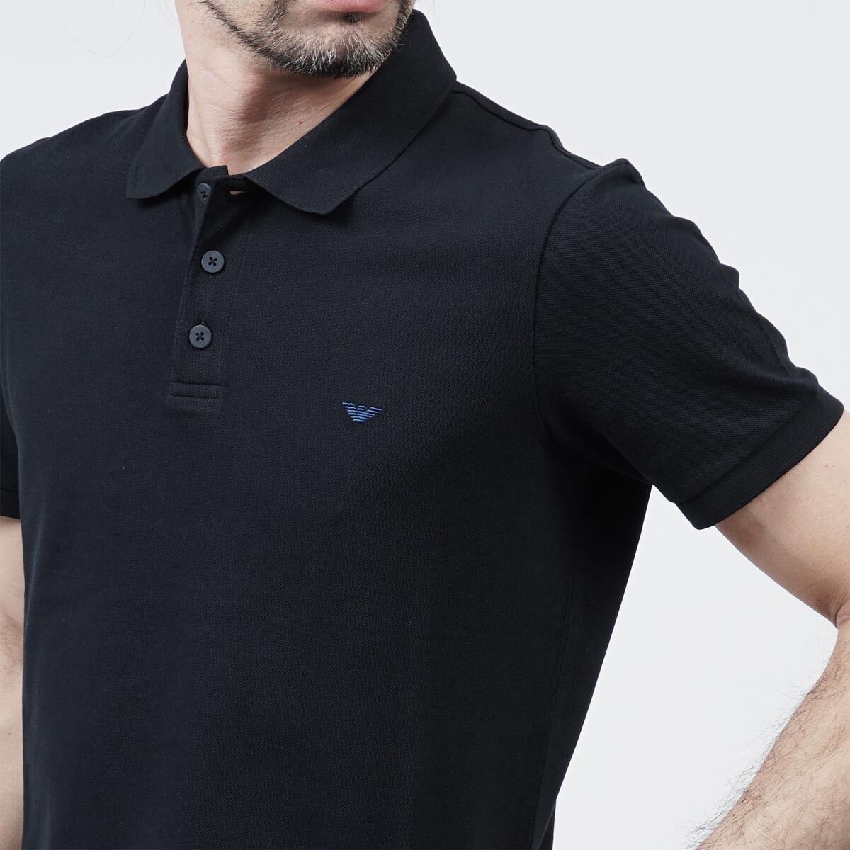 Emporio Armani EA Mens Navy Blue Polo T Shirt Eagle Logo All Sizes - Image 2