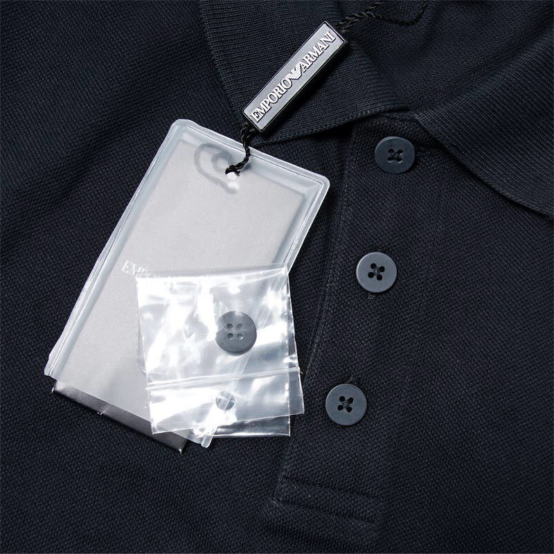 Emporio Armani EA Mens Navy Blue Polo T Shirt Eagle Logo All Sizes - Image 5