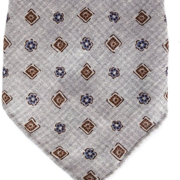 Brunello Cucinelli Grey Multi-Patterned Handkerchief/Pocket Square