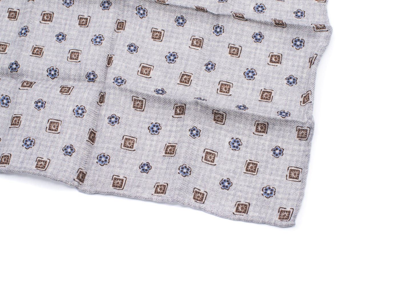 Brunello Cucinelli Grey Multi-Patterned Handkerchief/Pocket Square - Image 3