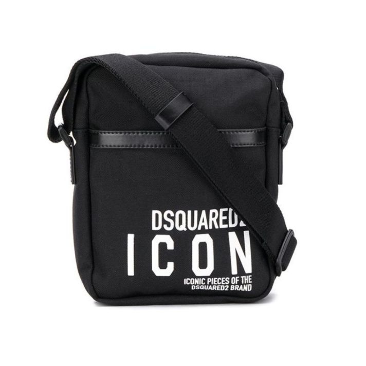 Dsquared 2 ICON Logo Signature Mens Crossbody Bag Black